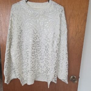 Chic Cream Leopard Print Sweater